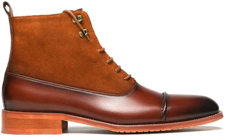 

Fashion Tailored - Мужские двухцветные повседневные деловые и официальные ботинки на шнуровке - Миндальный носок - Дышащая кожа TF FASHION TAILORED