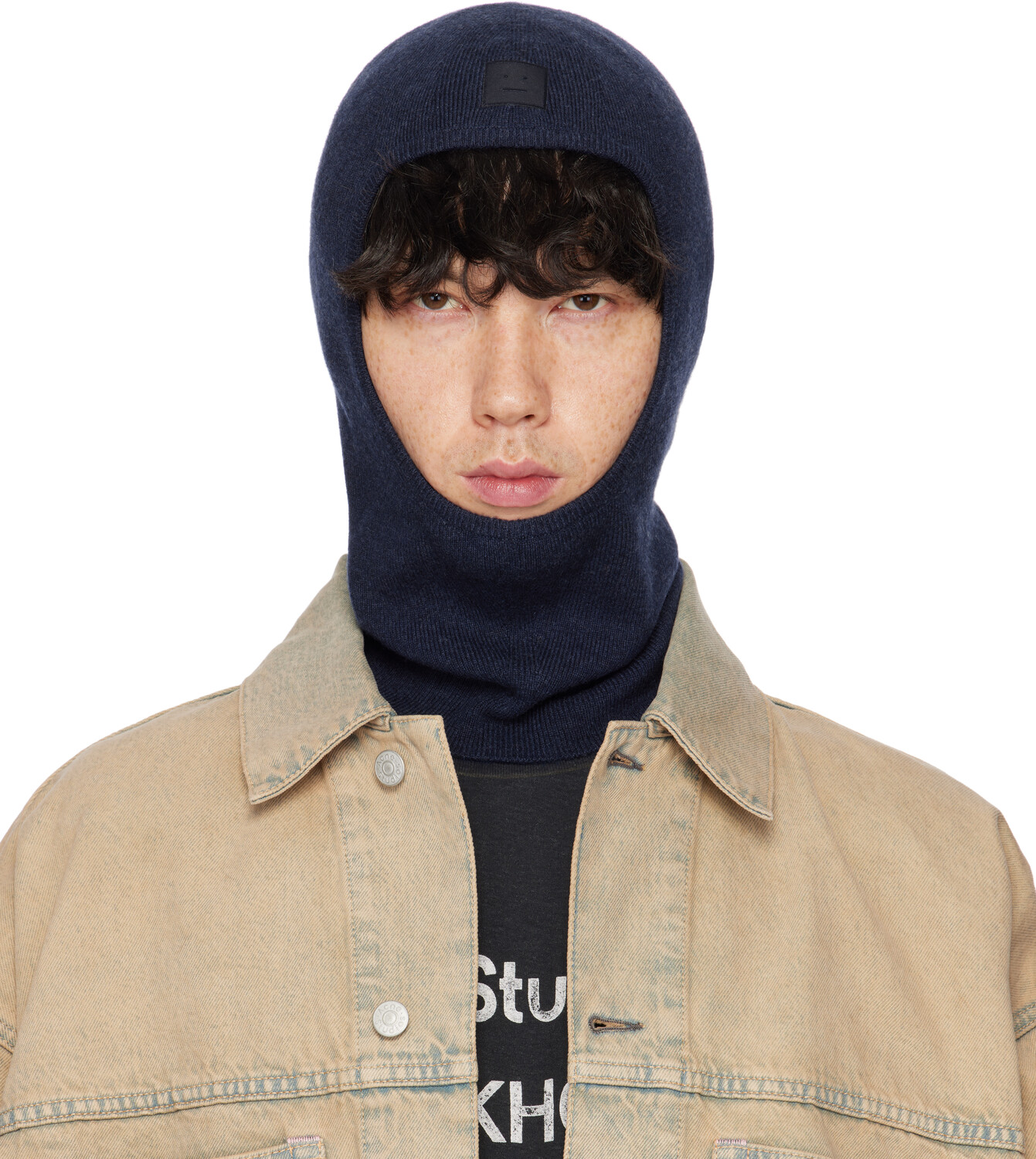 

Балаклава с логотипом Navy Face Acne Studios, Navy melange