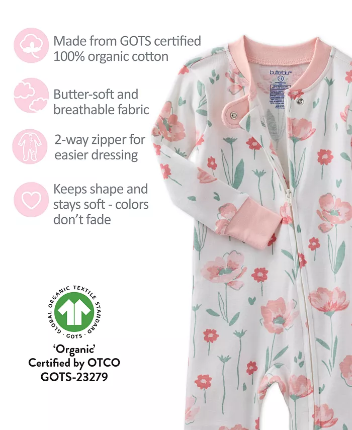 Детские пижамы Cruz Cotton Snug-Fit с закрытыми ножками для мальчиков и девочек Butterblu, слоновая кость/кремовый — фото 4