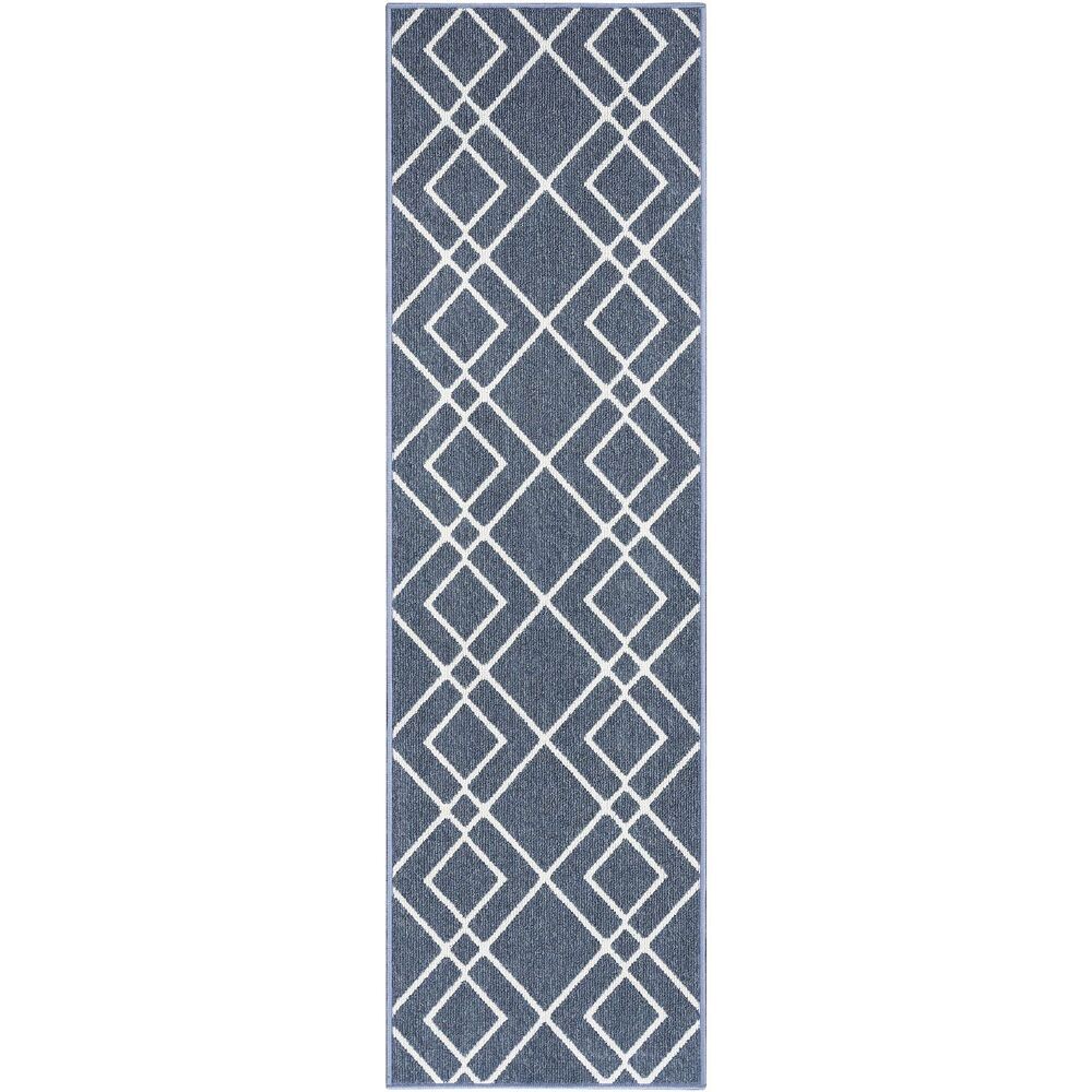 

Nourison Modern Lines Геометрический коврик для дома RugMarketPlace, темно-синий