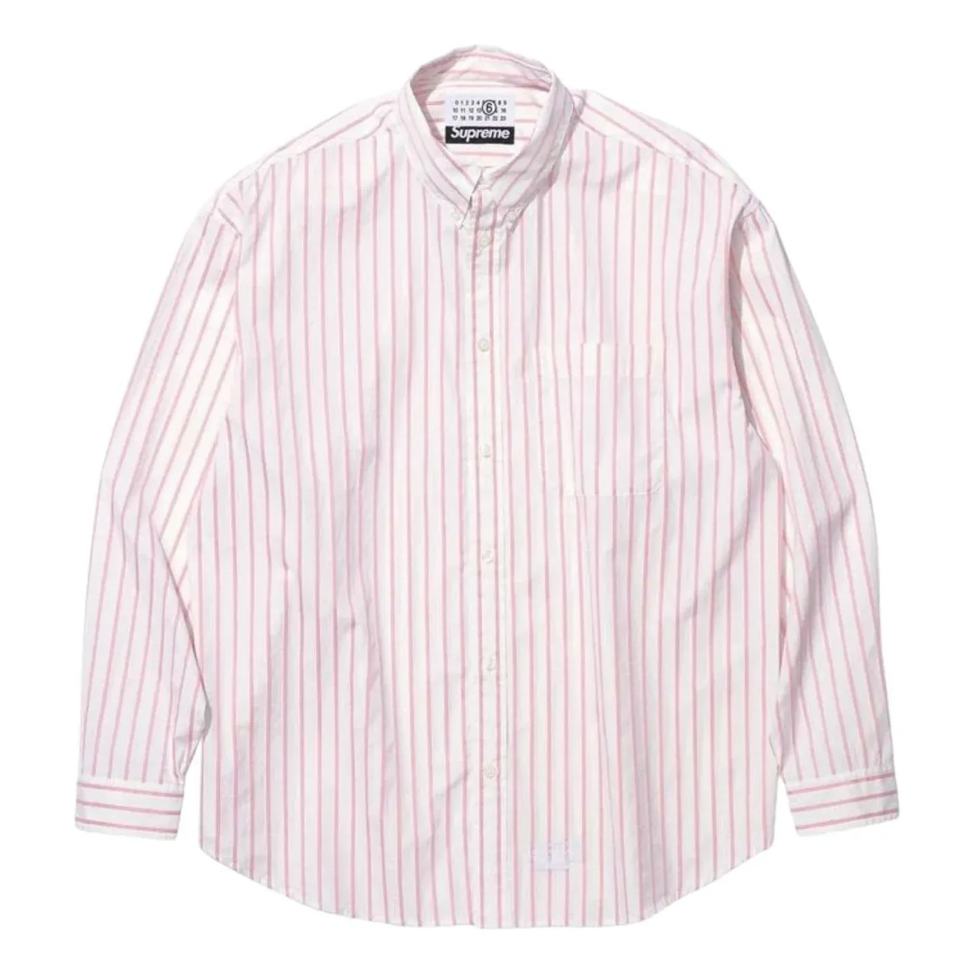 Рубашка Supreme x MM6 Maison Margiela в полоску, розовая