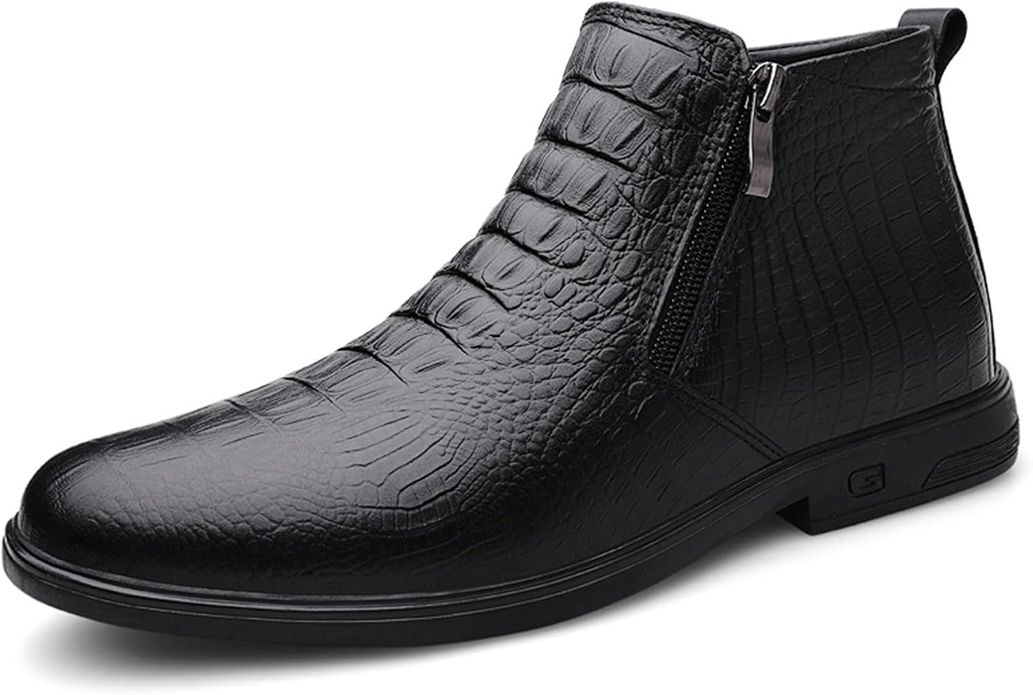 

Мужские ботинки ADMLZQQ Chelsea из кожи, легкие повседневные чукка-ботинки до щиколотки, классические ботинки с молнией для мужчин, черный