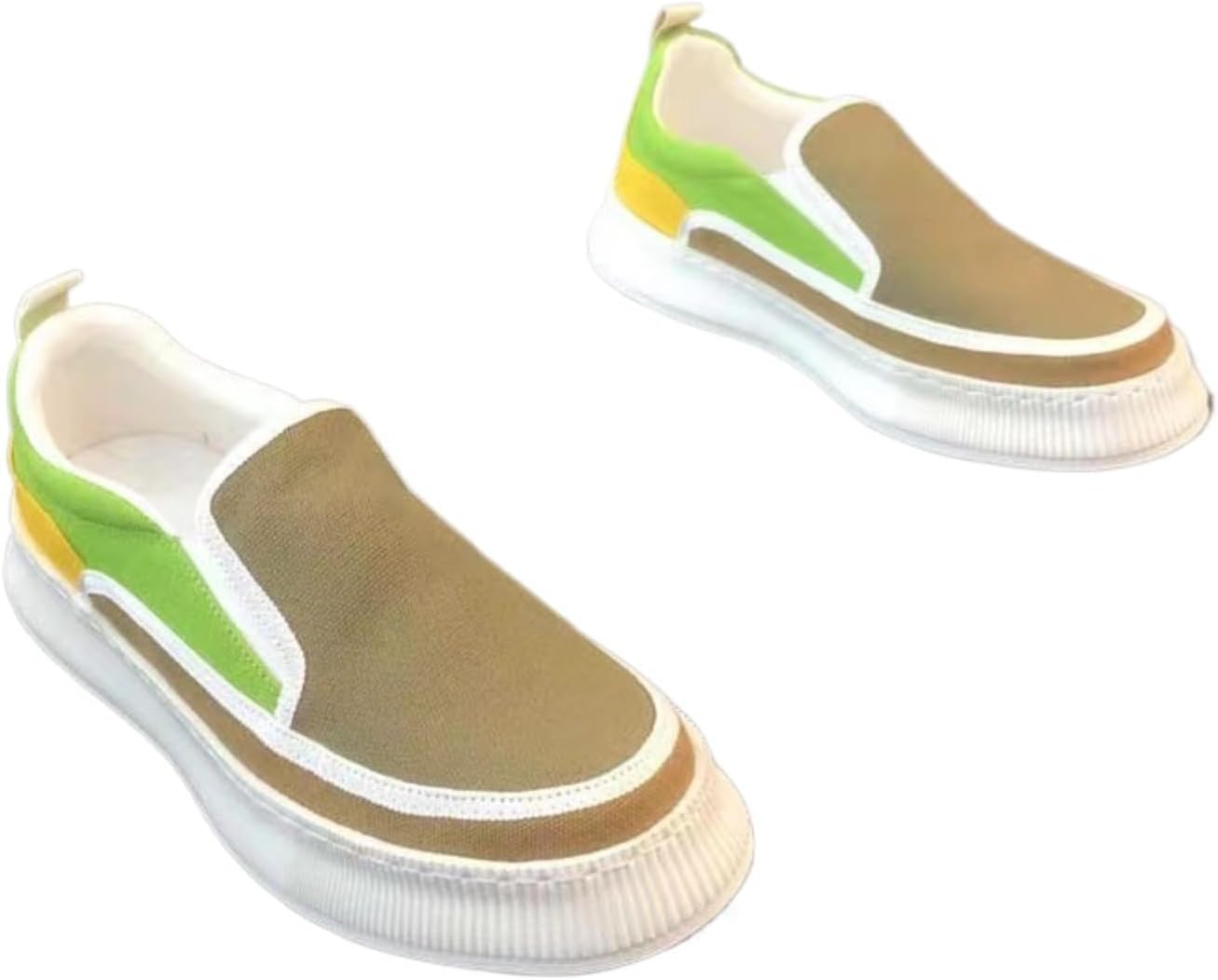 

Мужские слипоны из канвы 2025 - дышащие комфортные кроссовки с амортизированной подошвой, легкая повседневная обувь для весны, лета и осени (черный, хаки) Azttoztto