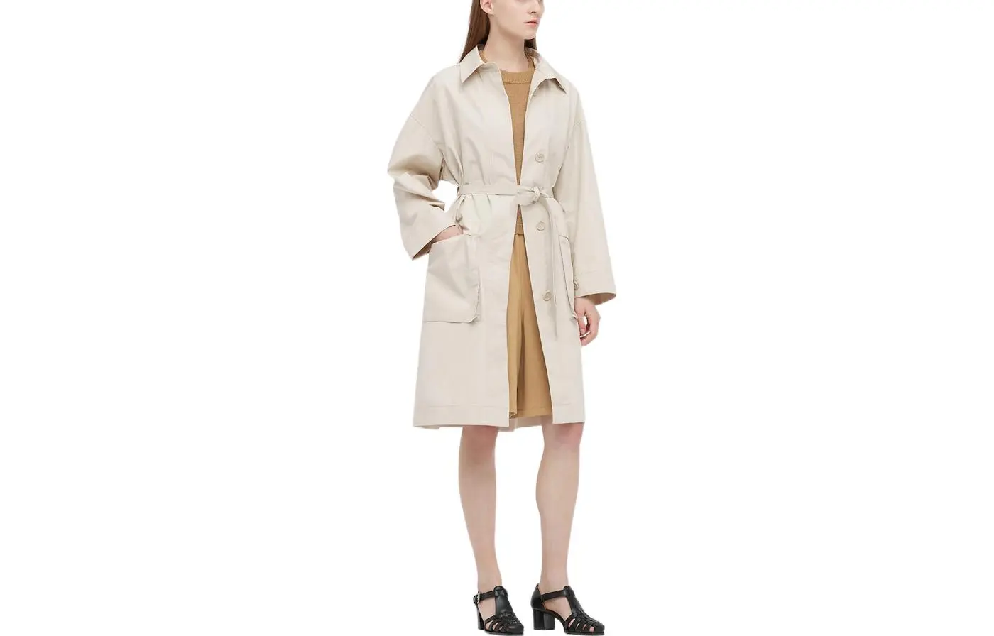 

UNIQLO Тренч женский, Light Beige