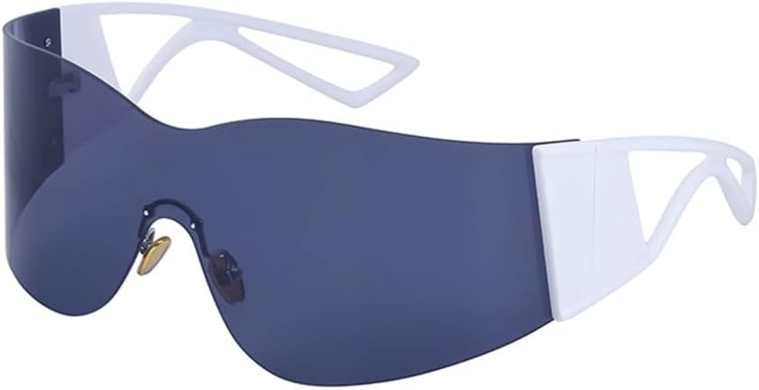 

Большие безободковые солнцезащитные очки в стиле панк для женщин и мужчин, роскошные безоправные солнцезащитные очки, женские цельные очки, аксессуары LVTFCO, White Gray