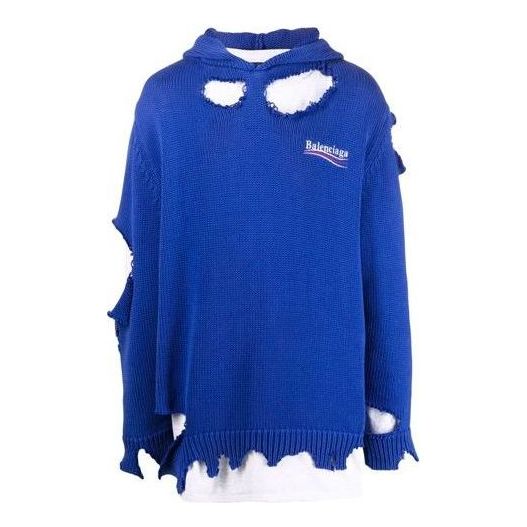 

Худи Balenciaga Political Campaign Destroyed Hoodie 'Blue', синий
