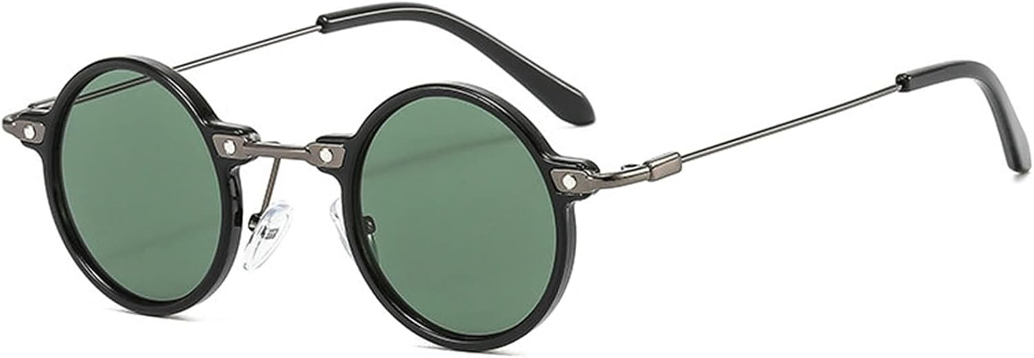 

Маленькие круглые солнцезащитные очки в стиле стимпанк для женщин, винтажные, яркие, синие и желтые, мужские, ретро, ​​очки с защитой от УФ-излучения UV400 willochra, Green