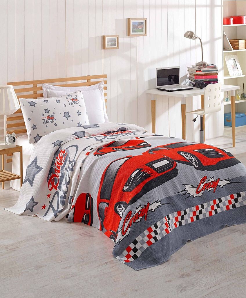 

L'Essentiel Linge de Maison, Crazy - Red, комплект одинарных пике и наволочек, белый, 100 % ХЛОПОК, 160 x 230 см