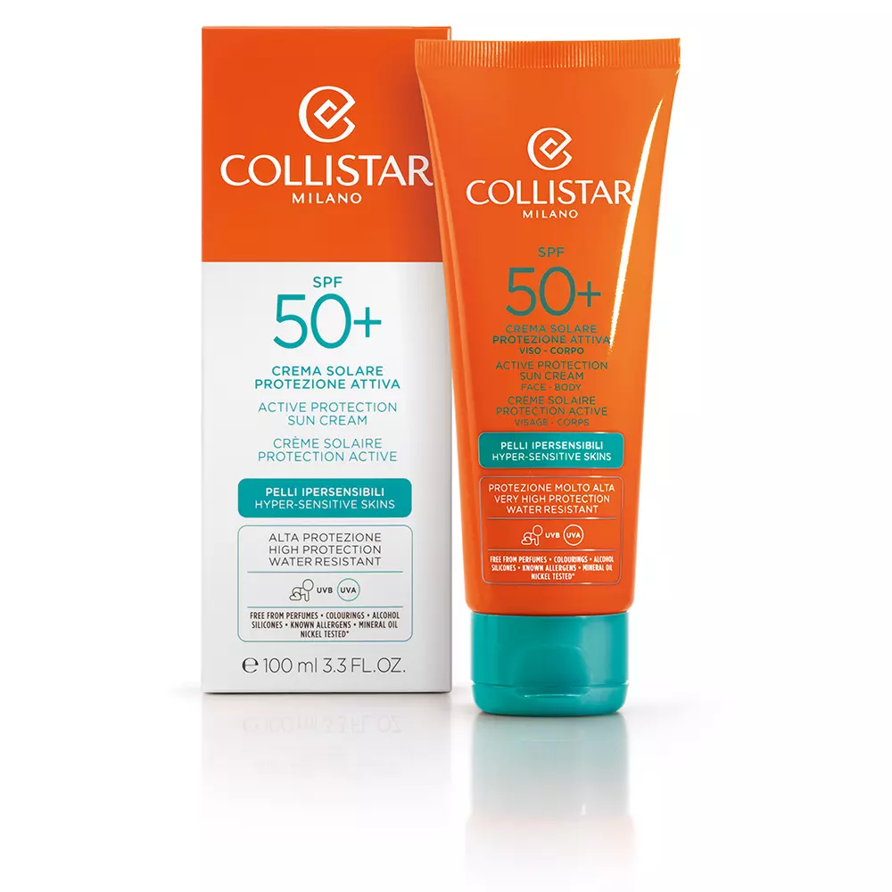 Солнцезащитный крем Crema Solar Protección Activa Rostro-Cuerpo Spf50+ Collistar, 100 мл — фото 2