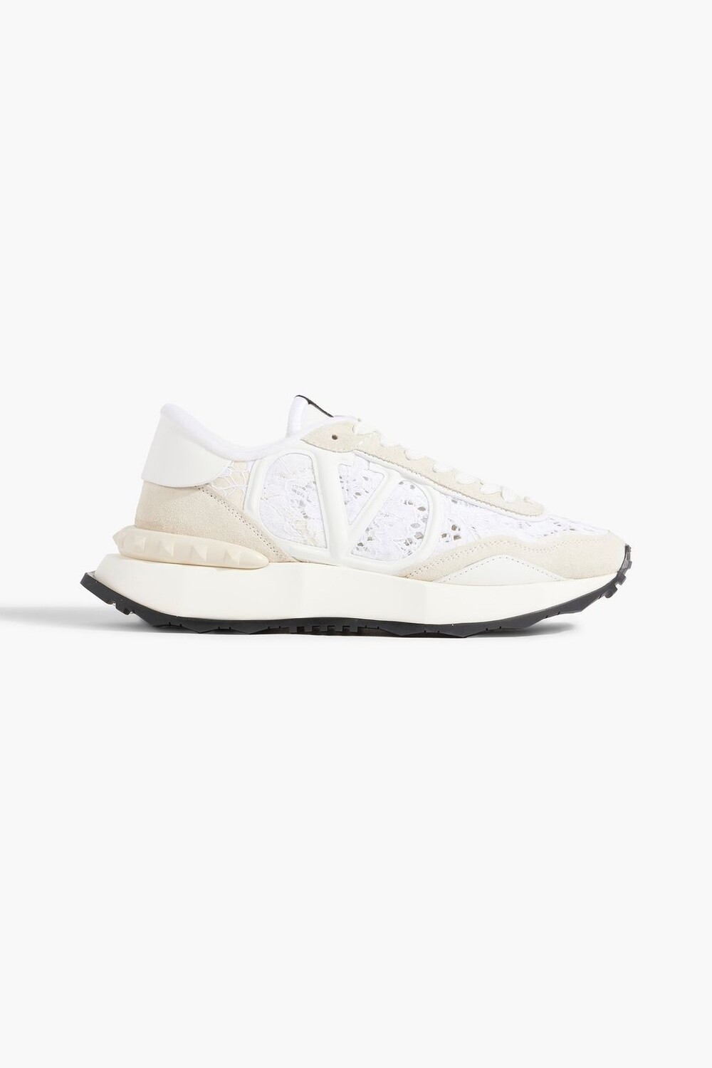 

Кроссовки Lacerunner из замши и кружева VALENTINO GARAVANI, бежевый