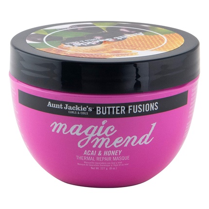 

Маска-кондиционер для волос Butter Fusions Magic Mend Acai & Honey Thermal Repair, 8 унций Aunt Jackie's