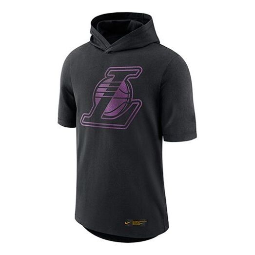 

Футболка ss20 lal m nk tee cts hoody lakers hooded black Nike, черный