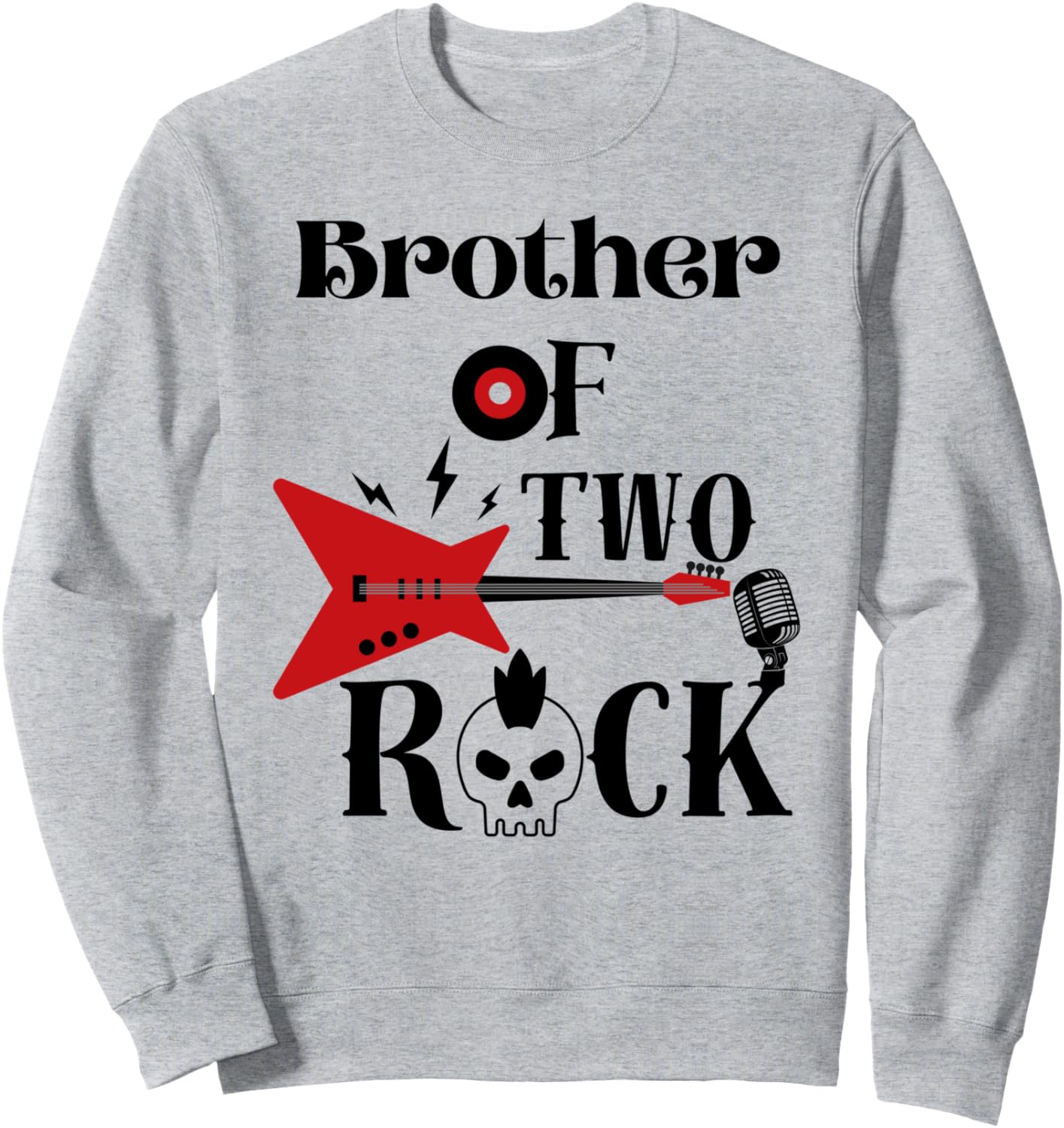

Толстовка «Для брата двоих: рок-н-ролл, семейный день рождения, вечеринка в честь 2-летия» Family Look Rock And Roll Party Decoration Gifts, серый
