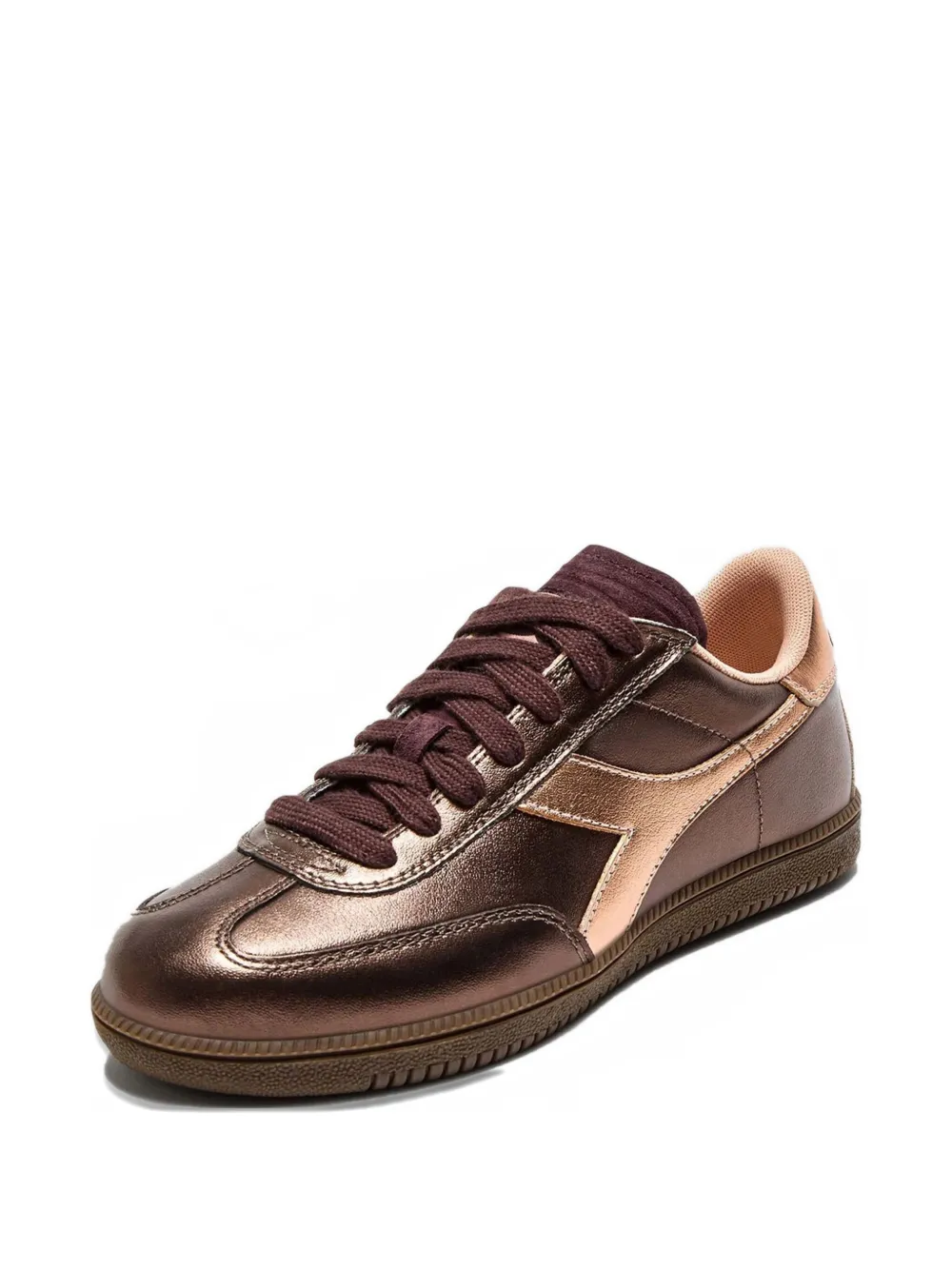 Кроссовки из металлизированной кожи Diadora, коричневый — фото 2
