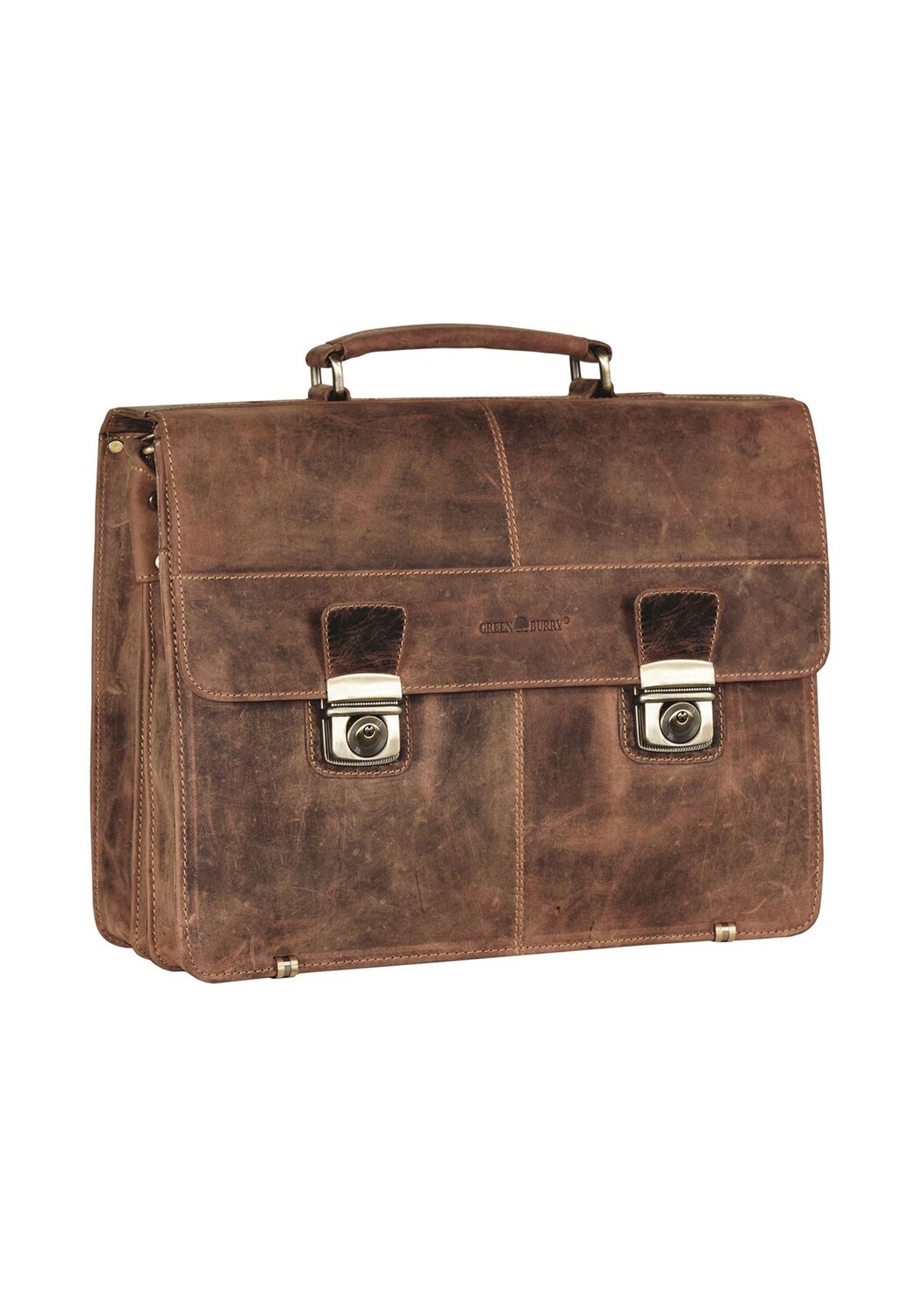 

Кожаный портфель Vintage XL 40 см Green Burry, коричневый
