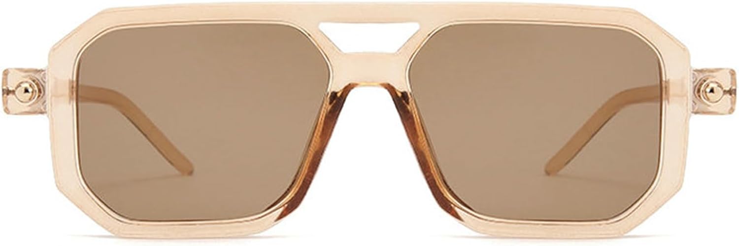 

Солнцезащитные очки Willochra Vintage Double Bridge Squar Flat Pilot Sunglasses для женщин и мужчин, классическая ретро-оправа в стиле 70-х, стильные, с защитой от УФ-излучения UV400, C8