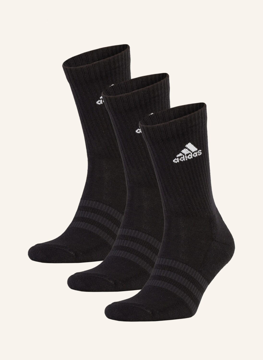 

Комплект из 3 носков cushioned crew adidas, черный/белый