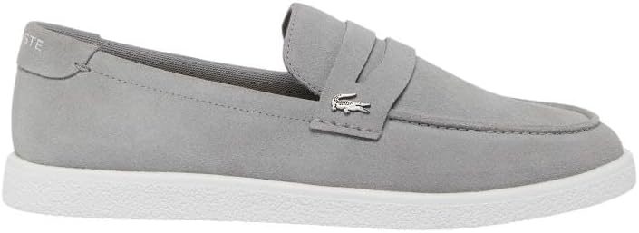 Мужские слипоны Lacoste Cochet из замши, белый/серый — фото 4