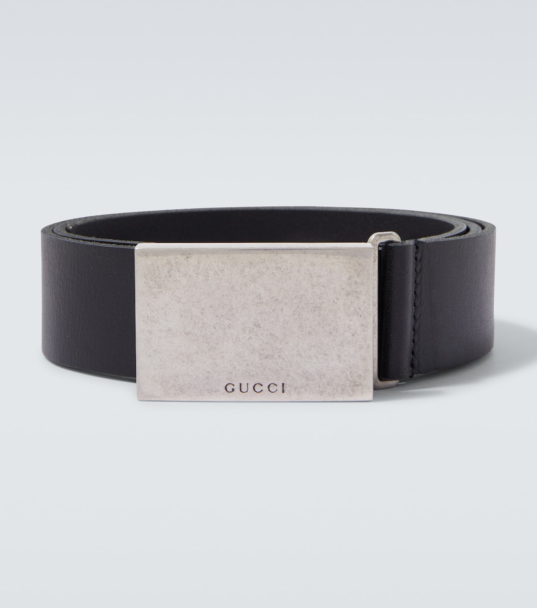 

Кожаный ремень с логотипом Gucci, черный