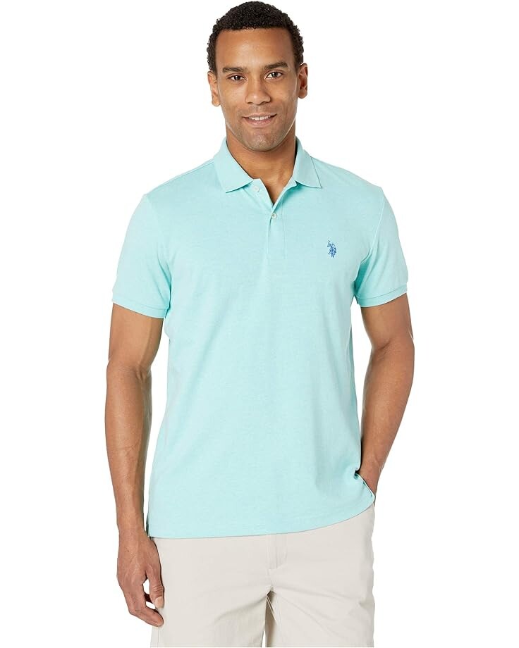 Поло U.S. POLO ASSN. Solid Interlock Polo, нефритово-зеленый вереск