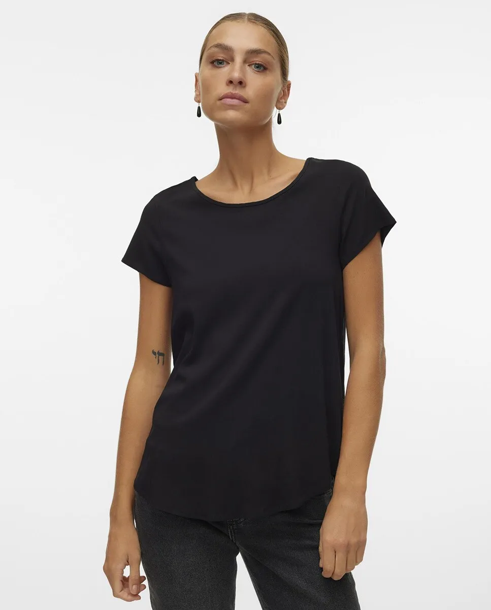 

Женская базовая футболка с короткими рукавами Vero Moda, черный