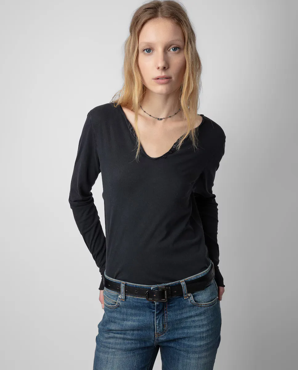 

Футболка женская тунисская с принтом на спине Zadig & Voltaire, темно-серый