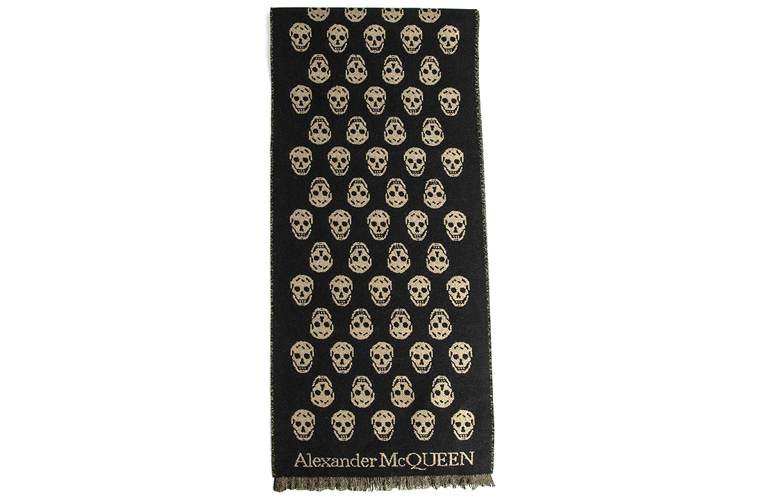 

Байкерский череп с жаккардовым узором шарф Alexander McQueen