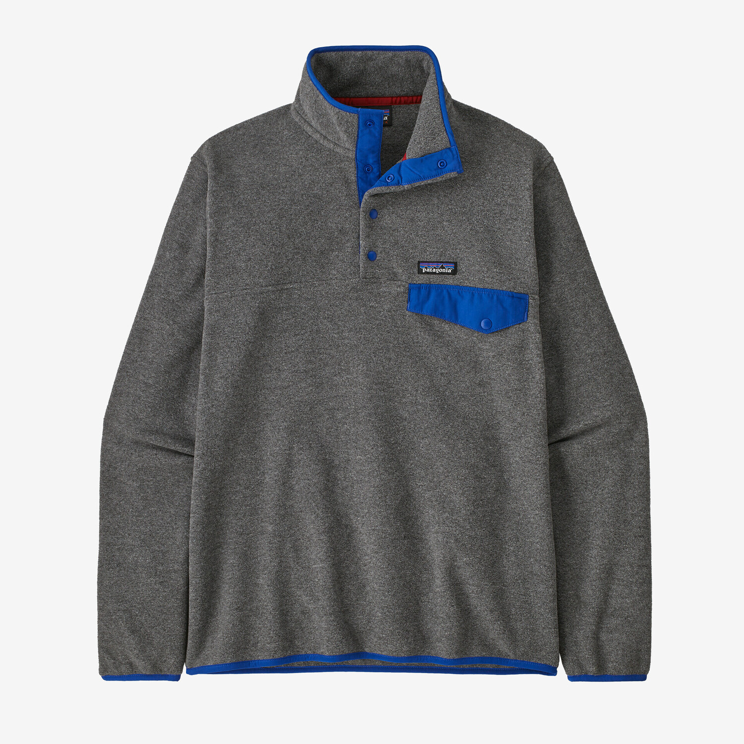 

Мужской легкий флисовый пуловер Synchilla Snap-T Patagonia, цвет Nickel w/Passage Blue