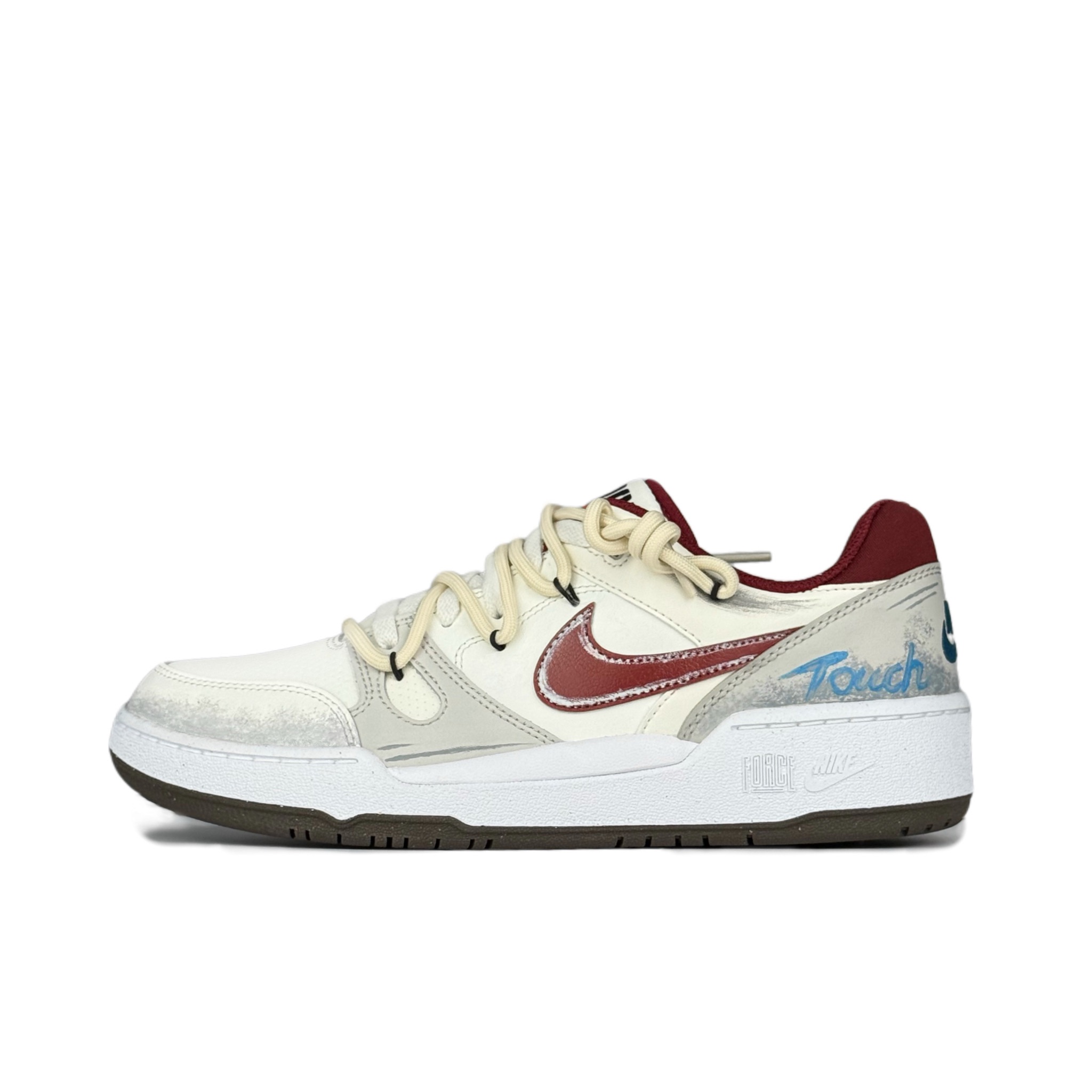 

Nike Кроссовки для скейтбординга Full Force Iced Americano, износостойкие, низкие, мужские, серо-белые