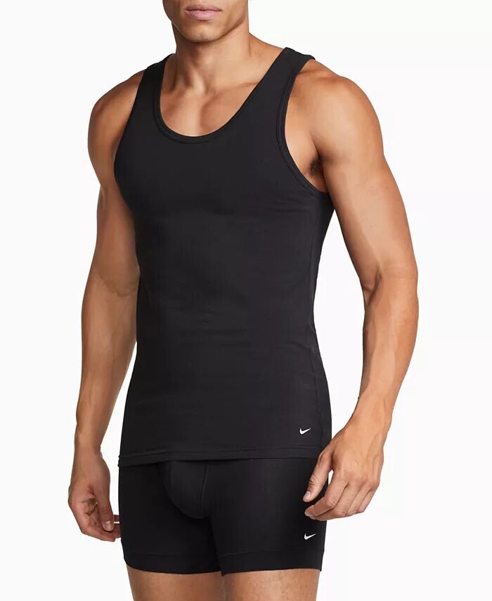 

Мужские облегающие майки-майки Essential Stretch Tank, 2 шт Nike, черный
