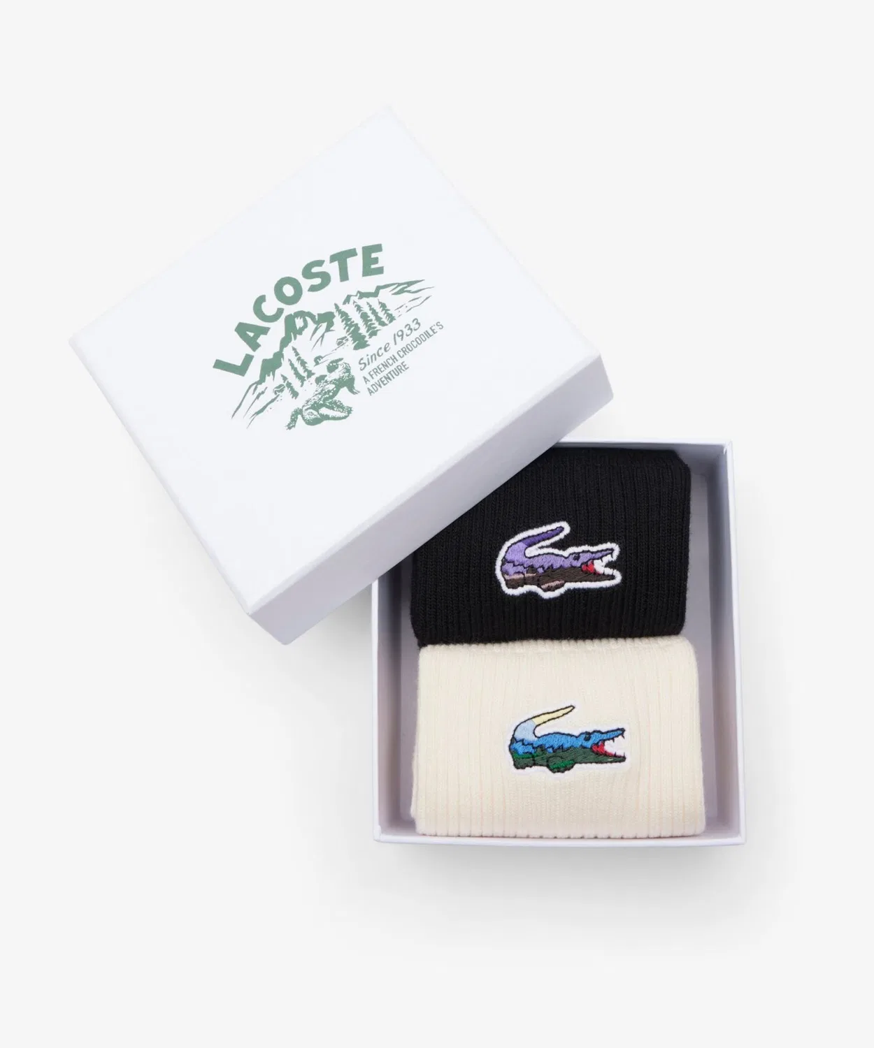 Носки Lacoste 2 пары в коробке, хлопок, чёрный