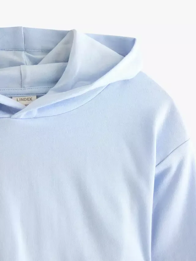 Детская толстовка из чистого хлопка Lindex, Light Blue — фото 3