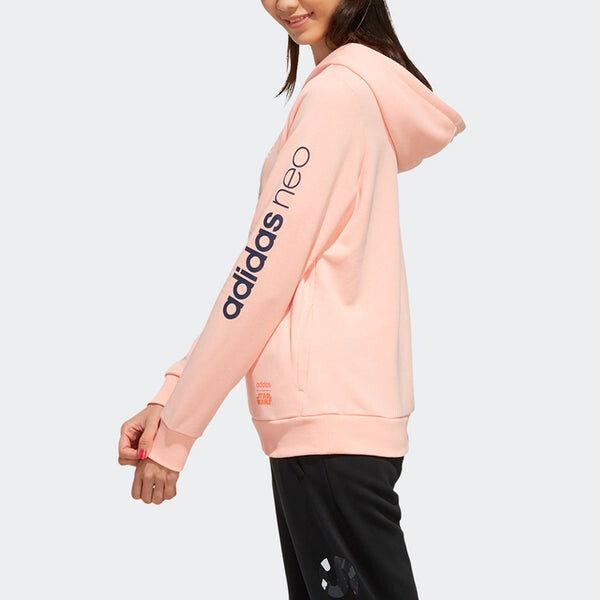 Толстовка с капюшоном neo sw hdy athleisure casual sports Adidas, розовый — фото 4