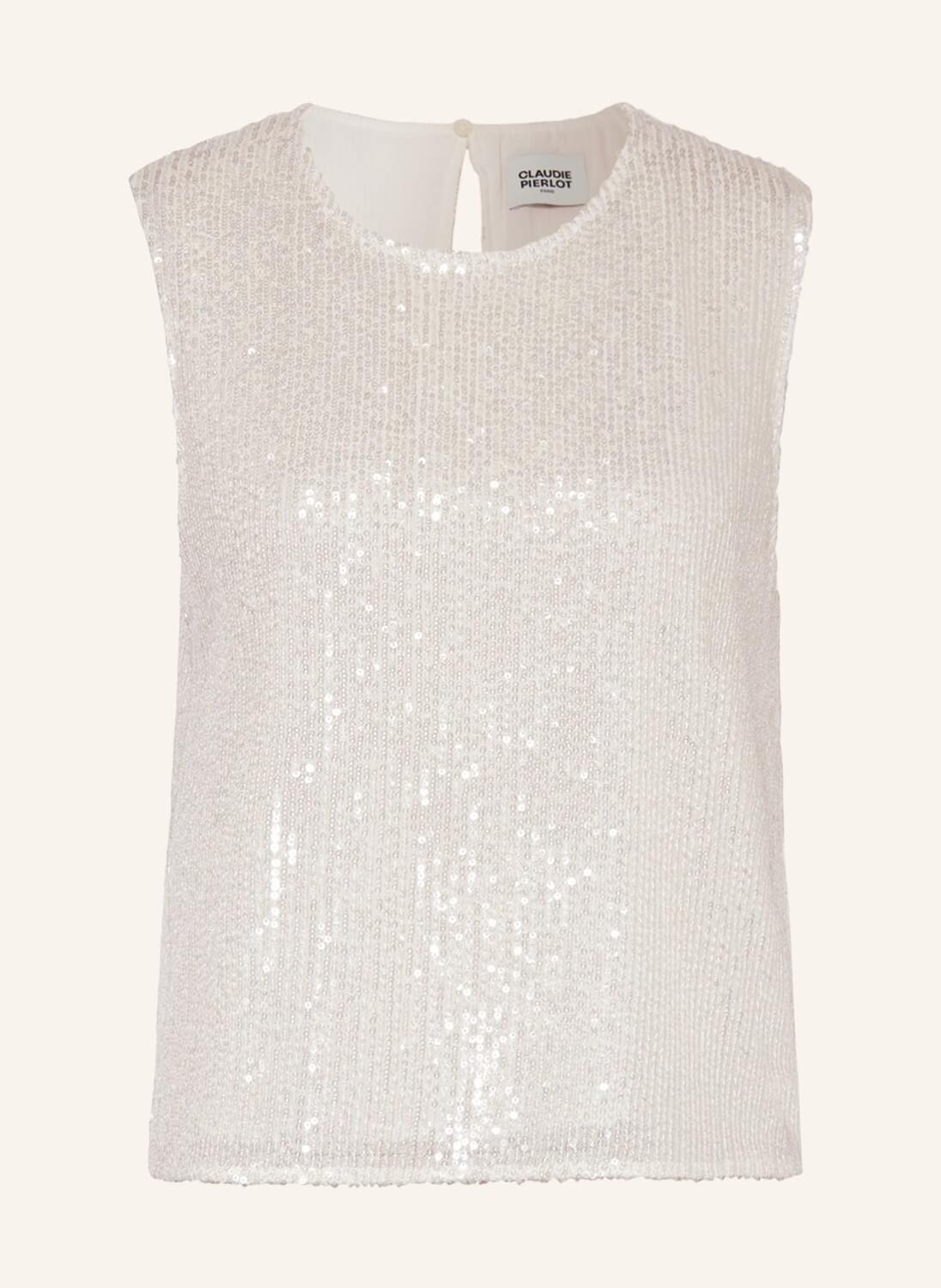 

Блуза топ CLAUDIE PIERLOT BEAU mit Cut-outs und Pailletten, экру