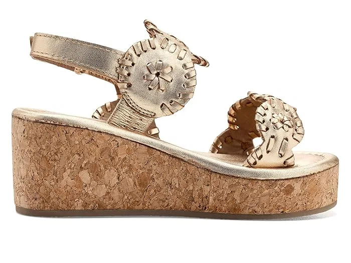 Босоножки на каблуке Lauren High Wedge Jack Rogers Kids, Platinum — фото 4