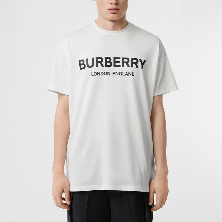 Футболка из хлопка Burberry, с логотипом и принтом, белый — фото 3
