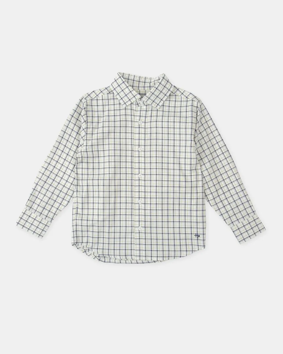 

Детская рубашка в клетку синего и зеленого цвета Tutto Piccolo