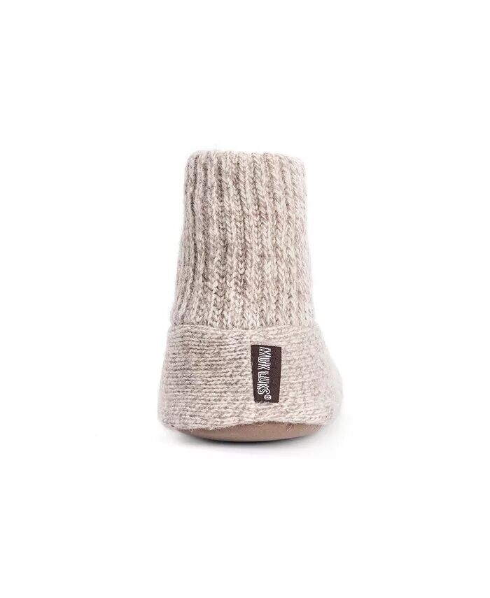 Мужские шерстяные тапочки-носки Morty Ragg, темно-синие, XL (11,5-12,5) MUK LUKS, коричневый/бежевый — фото 3