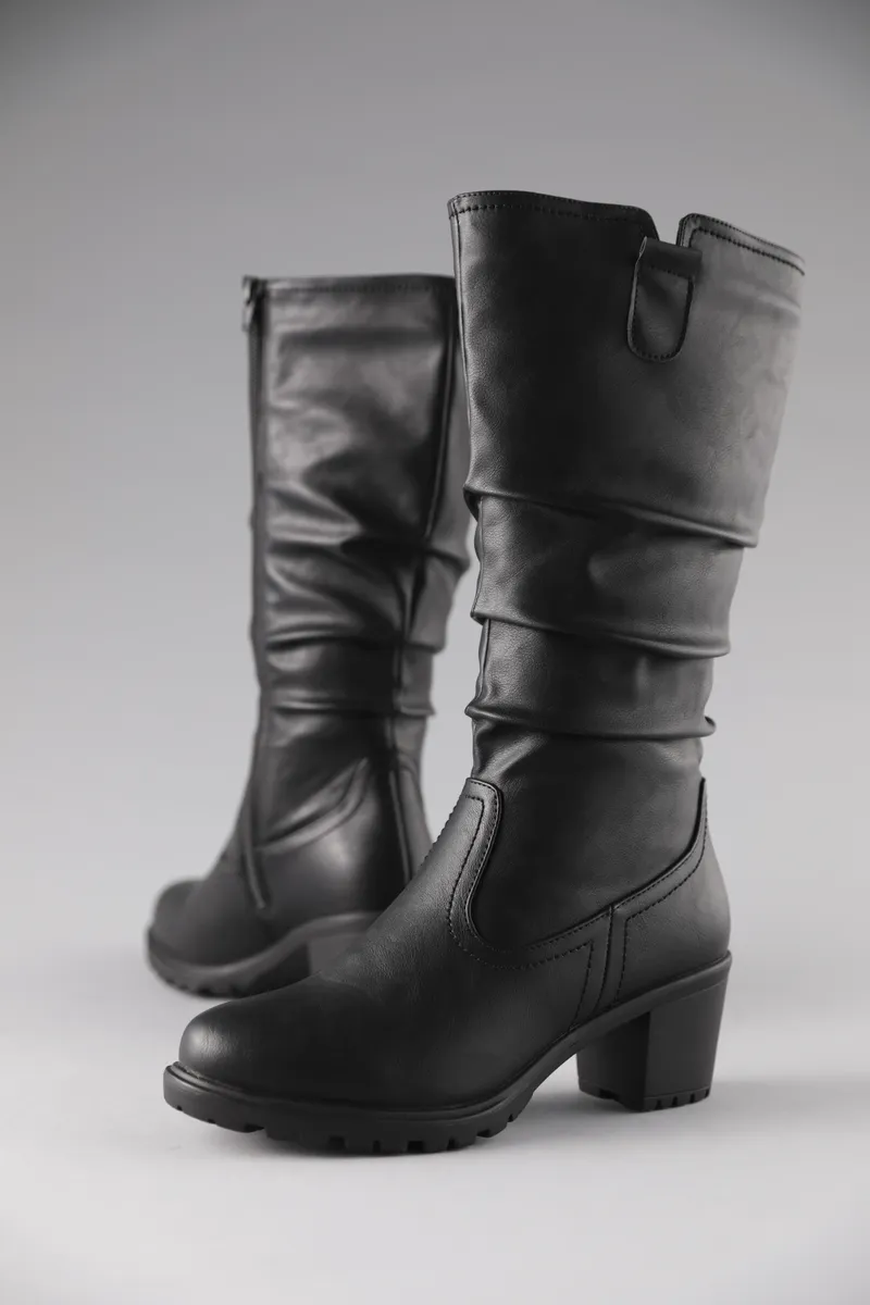 Сапоги Aniston SHOES с напуском и рюшами, черный