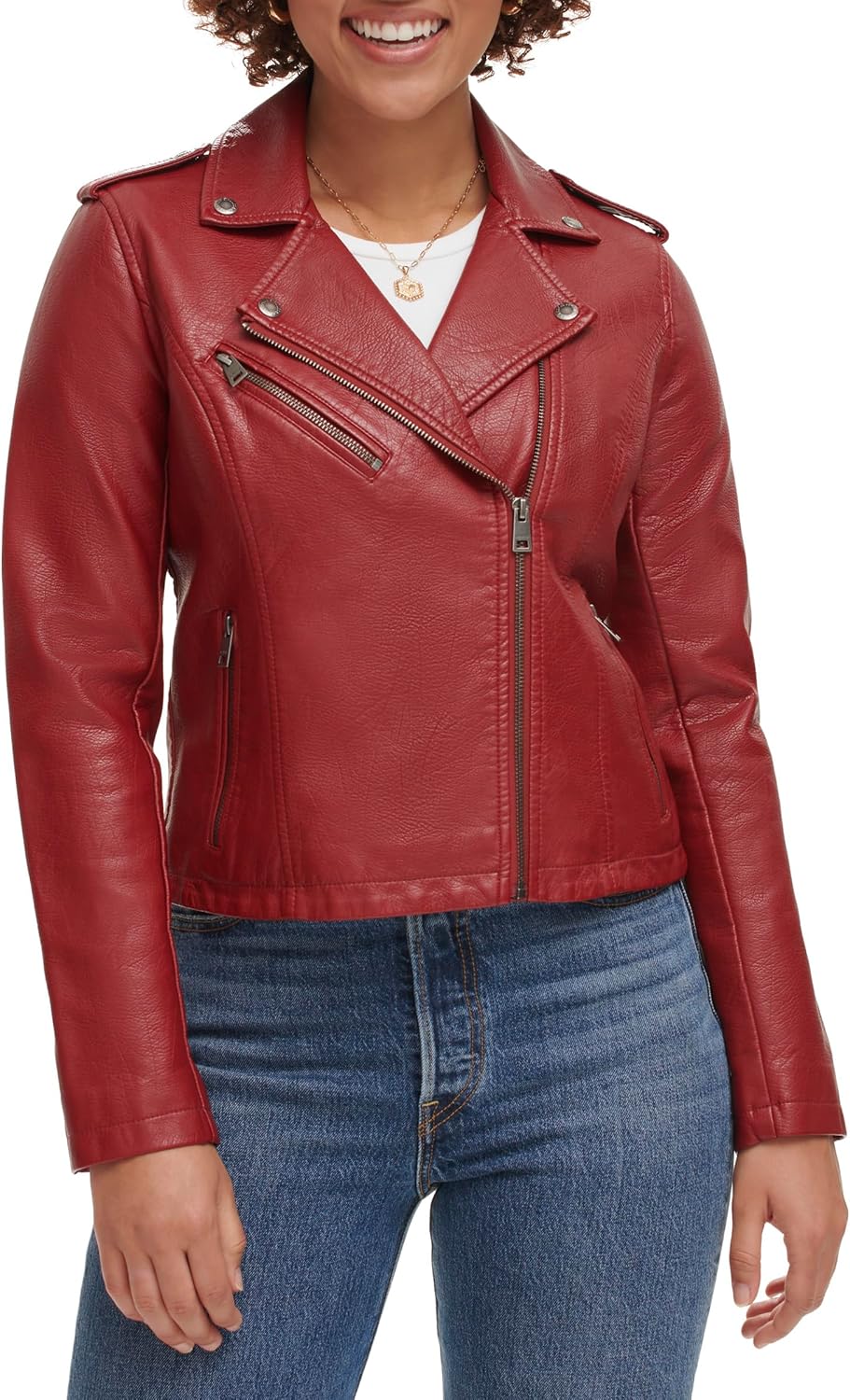 

Женская куртка-косуха Levi's классическая кожаная, вишневый