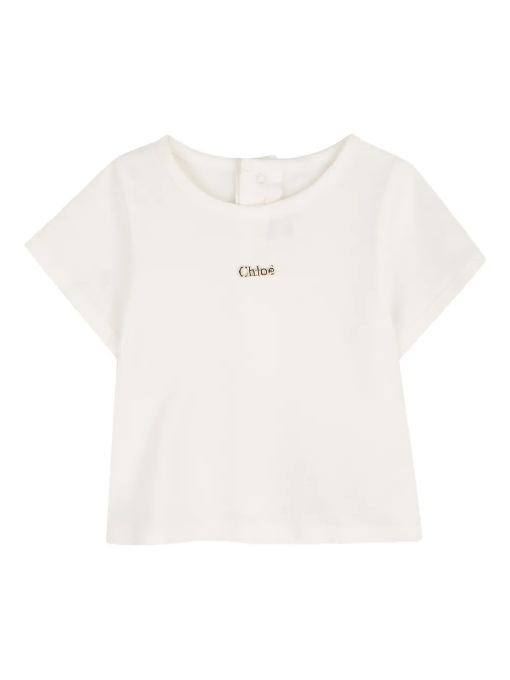 Боди с оборками и цветочным принтом Chloé Kids, белый — фото 3
