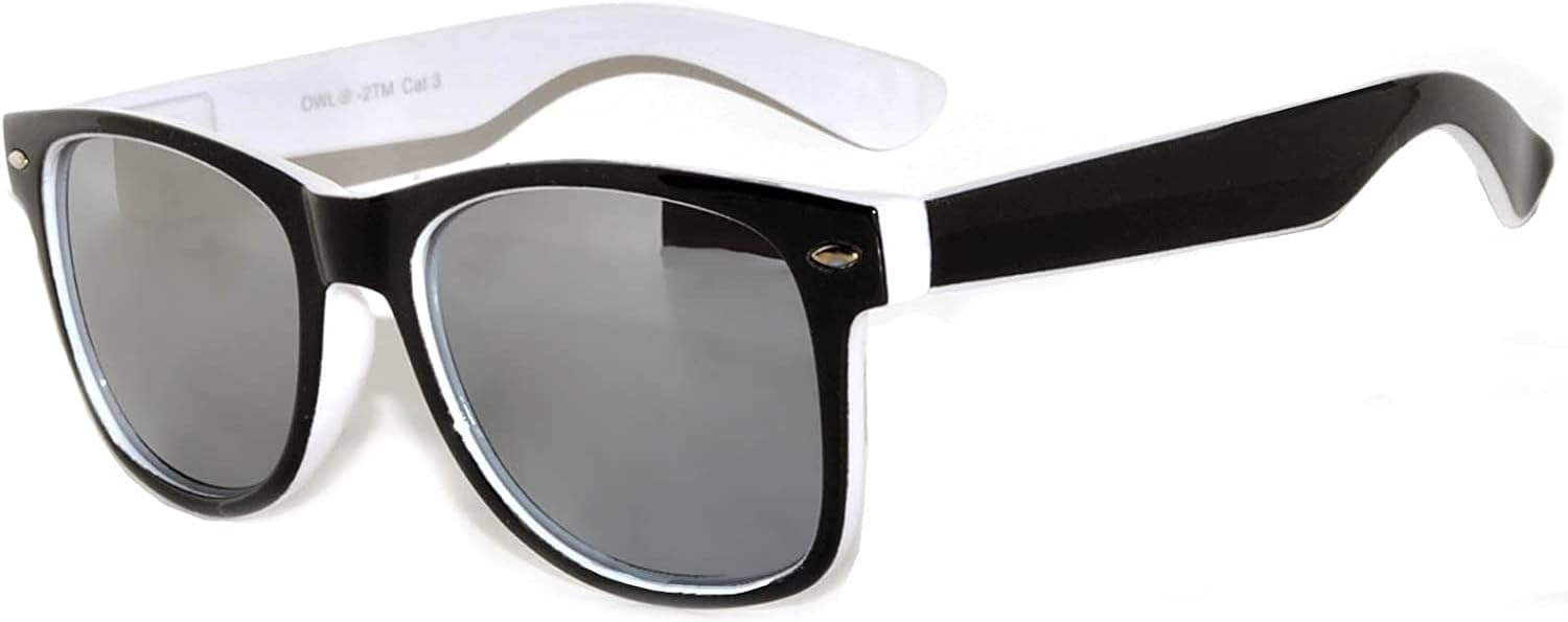 

Винтажные двухцветные солнцезащитные очки OWL с дымчатыми и зеркальными линзами — квадратные, в стиле ретро, ​​для женщин и мужчин, с защитой от УФ-излучения UV 400, Mirrored Lens / White