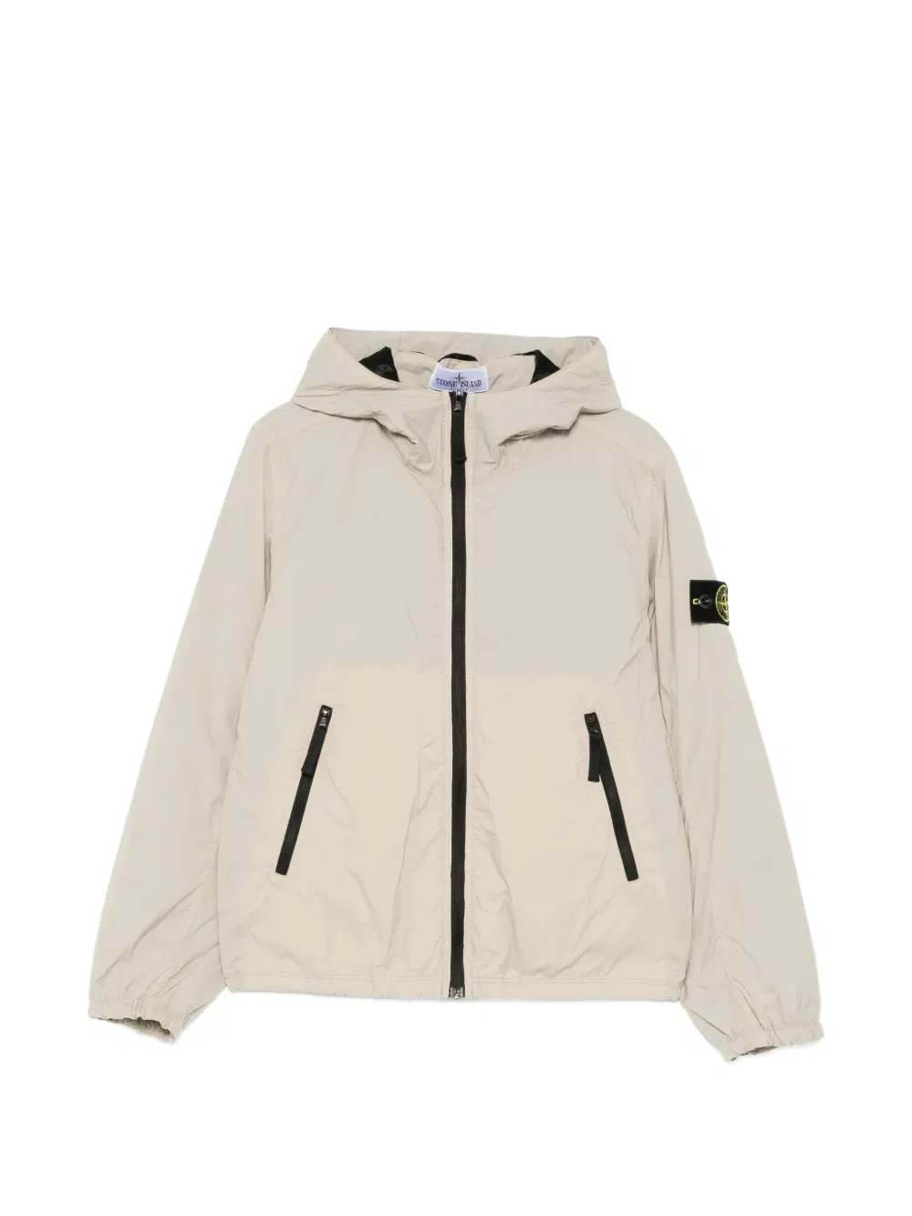 Куртка с капюшоном и нашивкой с логотипом Stone Island Junior, нейтральный