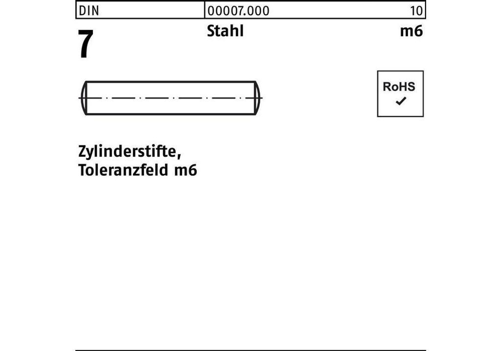 

Цилиндрический штифт DIN 7 10 м6 x 90 сталь DIN 7 Diverse