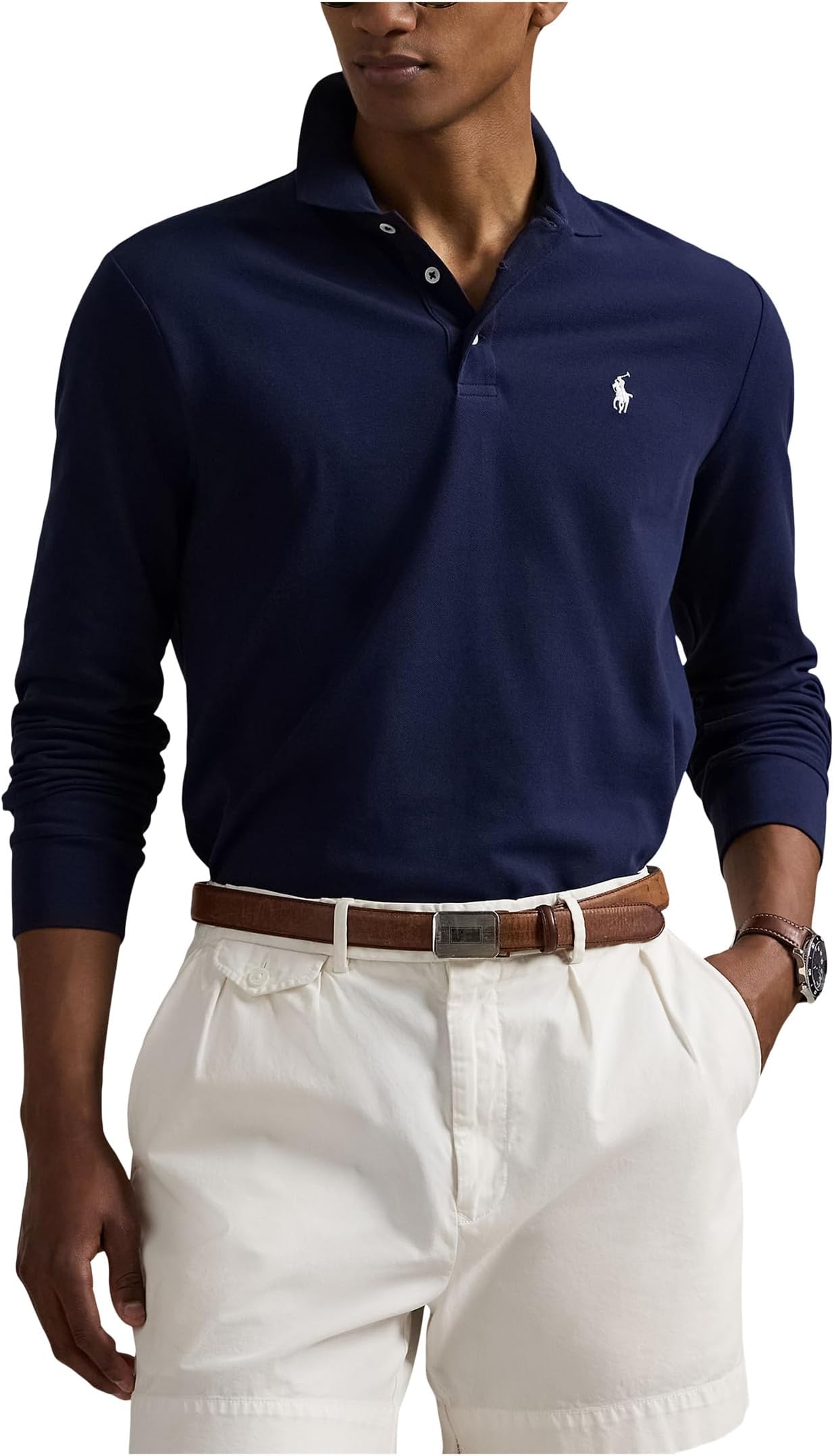 

Поло Polo Ralph Lauren Classic Fit Stretch Mesh Polo Shirt, цвет Refined Navy 1