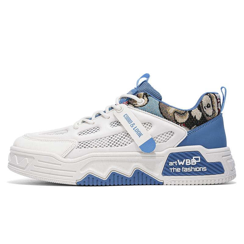 

Легкие кроссовки для бега с амортизацией, износостойкостью и поддержкой для мужчин LONGDUIZHANG, Yc-Bk38 Beige Blue[Casual Versatile]