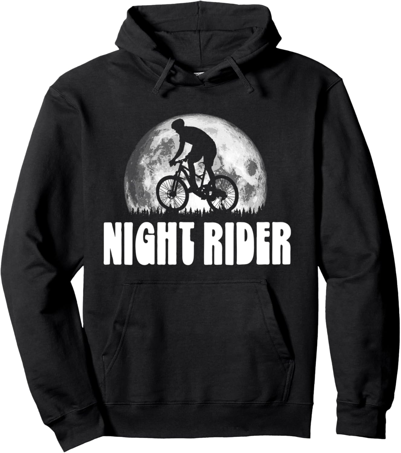 

Винтажная толстовка Night Rider для горного велосипеда, с изображением полной луны и байкера в стиле ретро Nature Rush Outdoor Sports Threads, черный