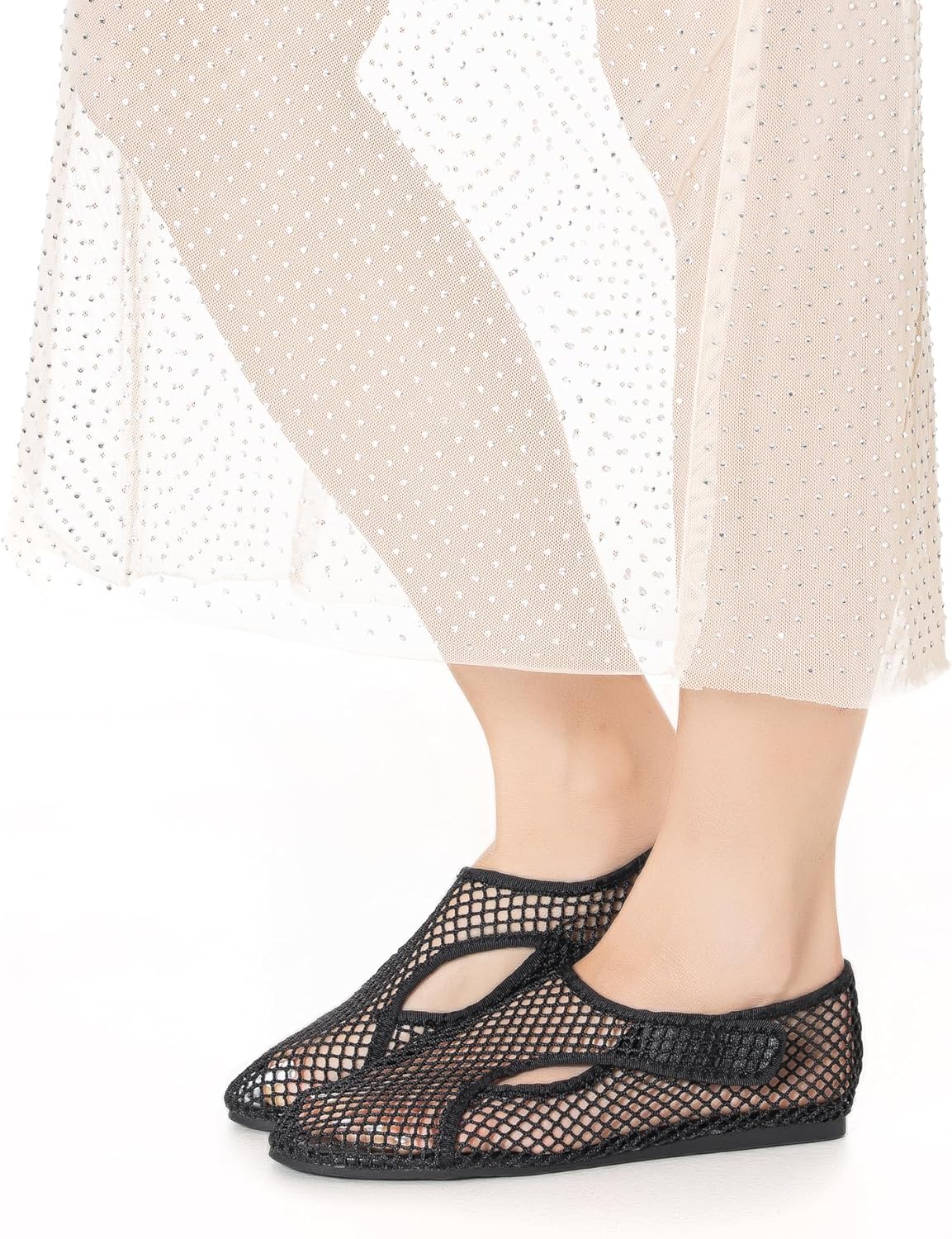 Мокасины N.N.G Mesh Slip-On, дышащие легкие летние босоножки на плоской подошве, черный — фото 4
