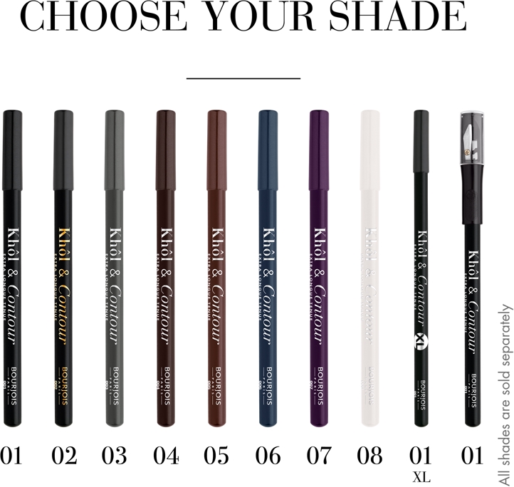 Стойкий карандаш для глаз Khôl & contour xl Bourjois, atspalvis 001 noir-issime 1,65 гр — фото 3