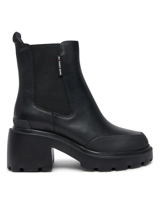 Ботильоны Tommy Jeans Tjw Mid Heel Chelsea Boot EN0EN02681, черный